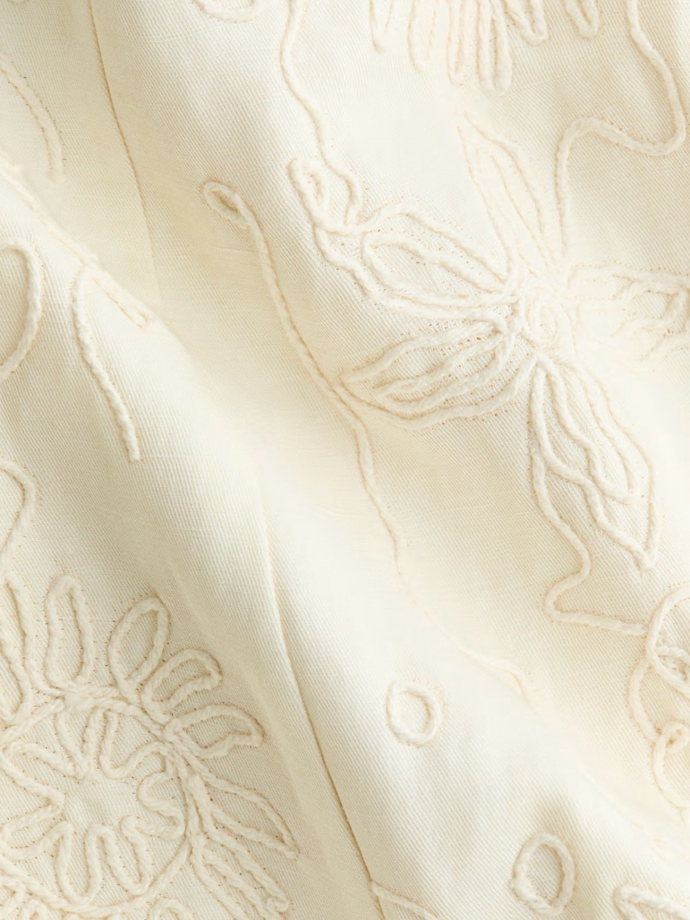 H&M STUDIO
NWT CREAM RUFFLED EMBROIDERED DRESS, PRICE FIRM. - Picture 10 of 13